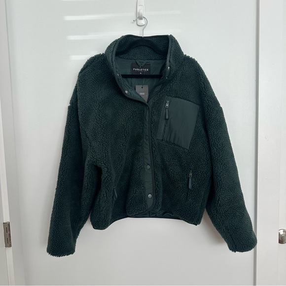 NWT Fabletics Dark Green Teddy Jacket size XL - Picture 5 of 10
